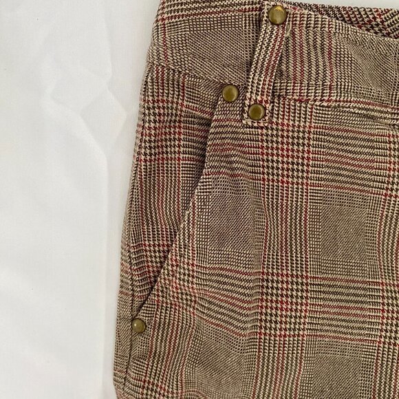 Talbots stretch plaid pant Wms Size 6 brown tan red straight leg preppy - Picture 7 of 8